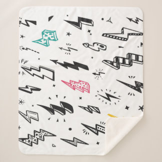 Blitzschrauben, handgezeichnet Doodle-Set. Sherpadecke