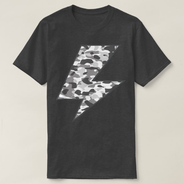 Blitzschwarze Camouflage Grafisches T-Shirt Gray C (Design vorne)