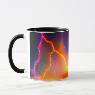 Blitzsturm treffendes Neon-Bolzen-Design Tasse