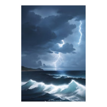 Blitzstürme über dem Ozean