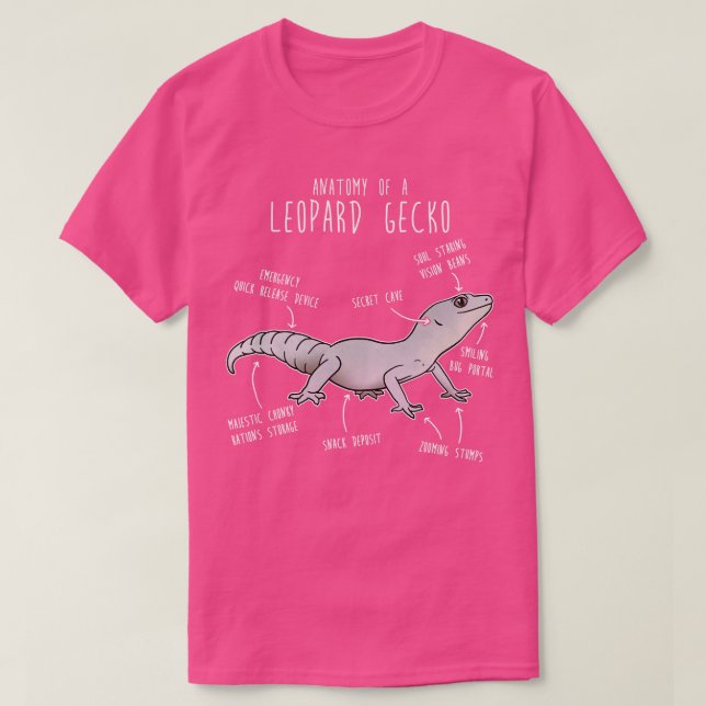 Blizzard Leopard Gecko Lizard Reptile Anatomie T-Shirt (Design vorne)