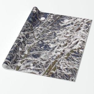 Blizzard Tree Snow bedeckt Branches Nature Foto Geschenkpapier