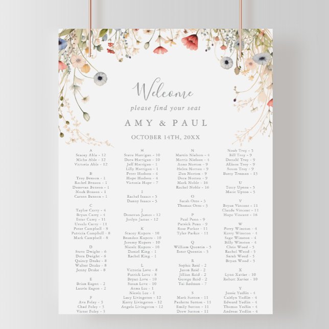 Blizzard-Wildblume-Alphabetisierungsdiagramm Poster (Von Creator hochgeladen)