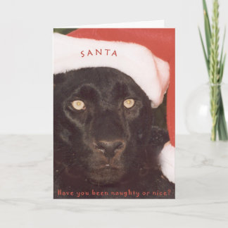 Blk Leopard Santa Feiertagskarte