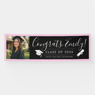BLK & PINK 2026 | Graduation Banner with Photo