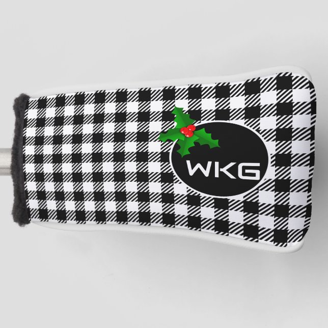 Blk/White Custom Golf Blade Putter Abdeckung Headcover (Vorderseite)