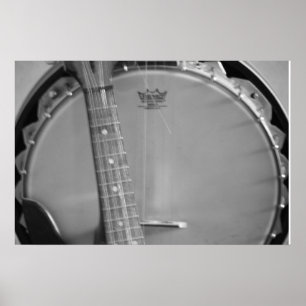 Blk & Wht Banjo poster