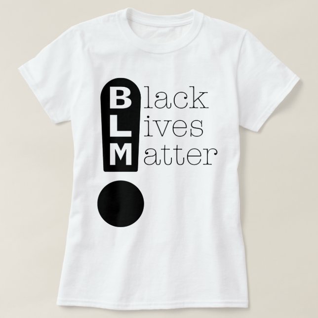 BLM-Ausrufezeichen zur Unterstützung der Schwarzle T-Shirt (Design vorne)