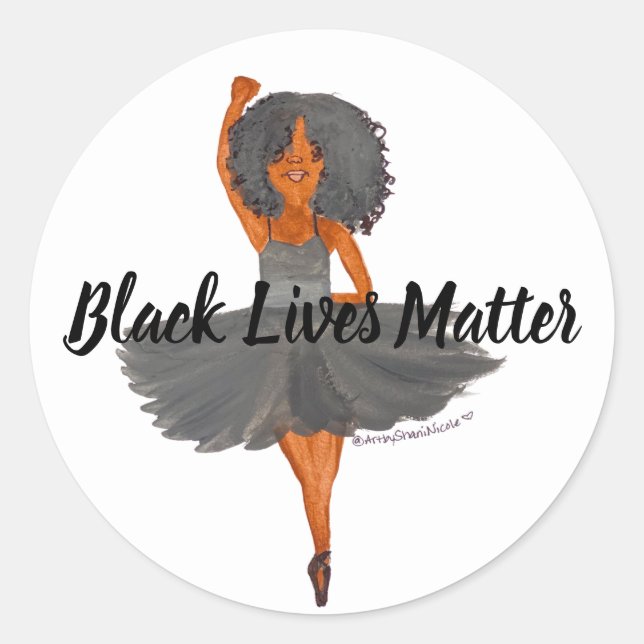 BLM Ballerina Round Sticker (Vorderseite)