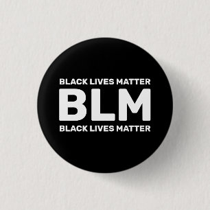 BLM Black Lives Materie Weiße Typografie auf Schw Button