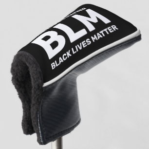 BLM Black Lives Materie Weiße Typografie auf Schw Golf Headcover