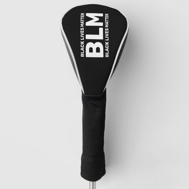 BLM Black Lives Materie Weiße Typografie auf Schwa Golf Headcover (Vorderseite)