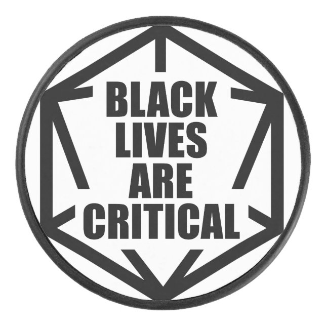 BLM Black Lives sind kritisch [B&W] Eishockey Puck (Vorderseite)