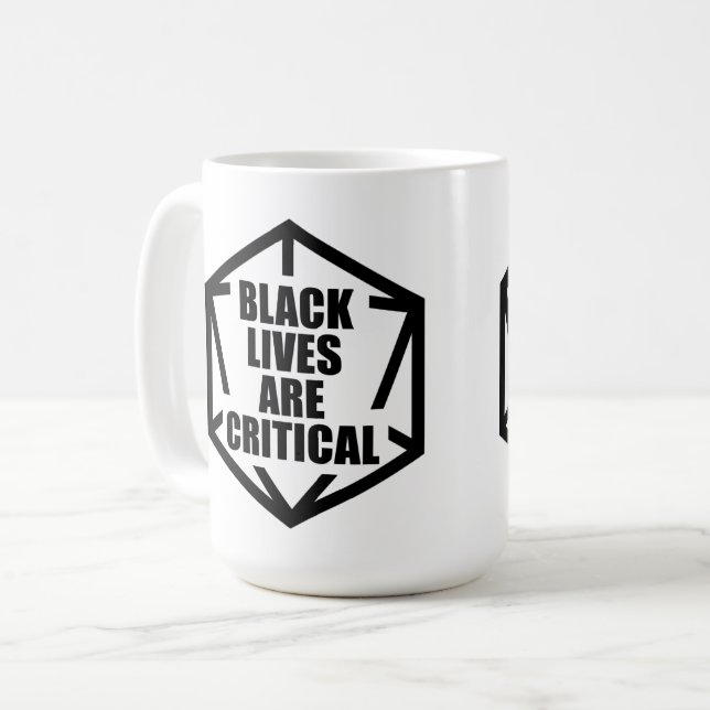BLM Black Lives sind kritisch [B&W] Kaffeetasse (Vorderseite Links)