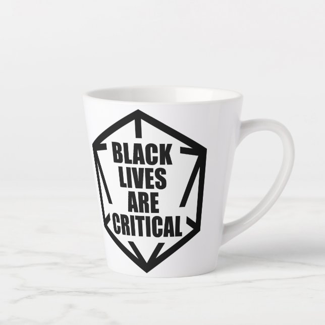 BLM Black Lives sind kritisch [B&W] Milchtasse (Rechts)