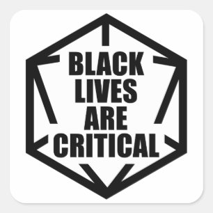 BLM Black Lives sind kritisch [B&W] Quadratischer Aufkleber