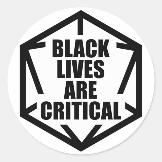 BLM Black Lives sind kritisch [B&W] Runder Aufkleber (Vorderseite)