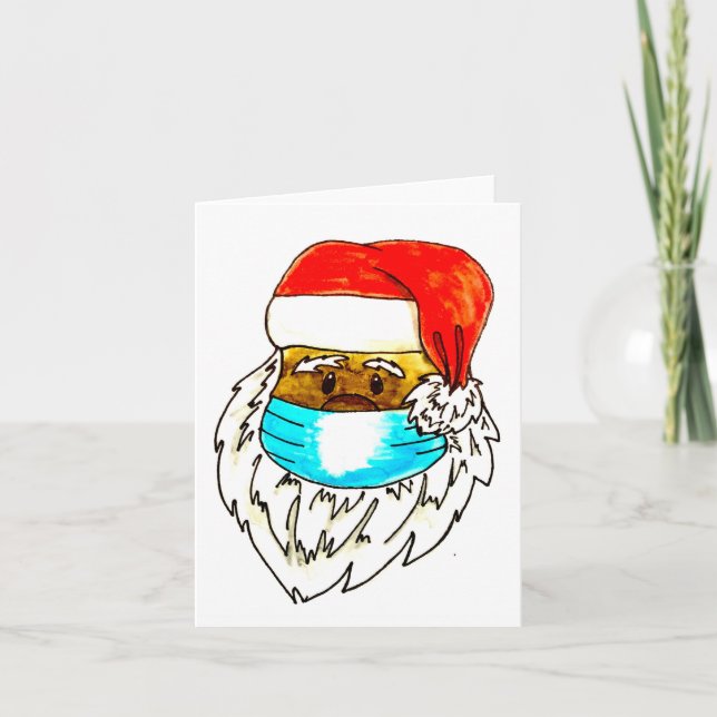 BLM Black Santa Christmas holiday Card Feiertagskarte (Vorderseite)