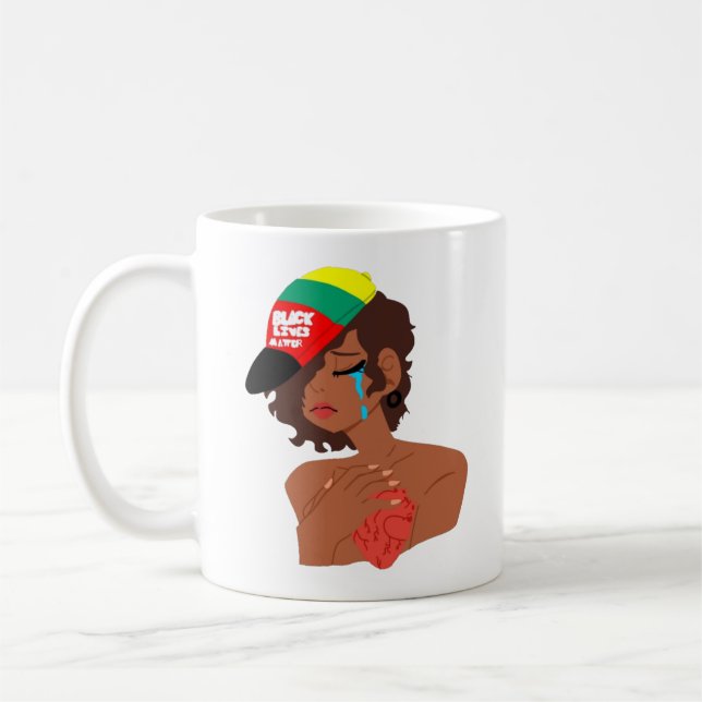 BLM Black Woman's Tränen Tasse (Links)
