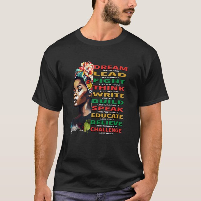BLM Melanin Pride African American Black History T-Shirt (Vorderseite)