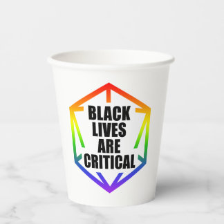 BLM Schwarze Leben sind kritisch [LGBTQ+] Pappbecher