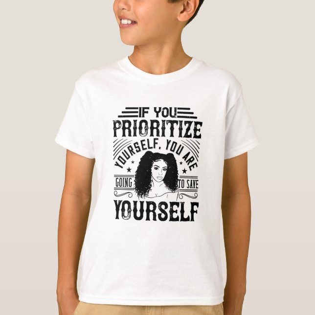 BLM - Vorrang für sich selbst gerettet T-Shirt (Vorderseite)