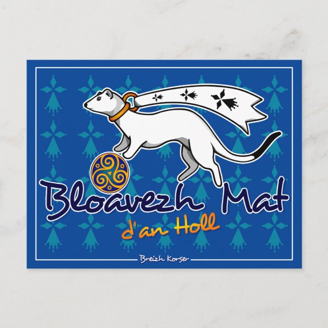 Bloavezh mat d'an holl (Bonne année à tous) Postkarte (Vorderseite)