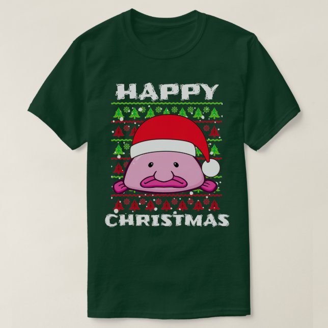 Blob Fish Frohe Weihnachten Niedliche Feierliche W T-Shirt (Design vorne)