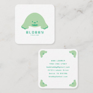 Blobby Character Logo   Lustiges Maskottchen-Marke Quadratische Visitenkarte