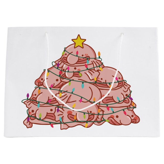 Blobfish Christmas Tree Funny Animal Christmas Lar Große Geschenktüte (Vorderseite)