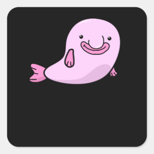 Blobfish Gift Girls Boys Unterwasser Blobfish Quadratischer Aufkleber