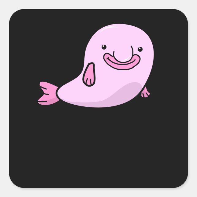 Blobfish Gift Girls Boys Unterwasser Blobfish Quadratischer Aufkleber (Vorderseite)