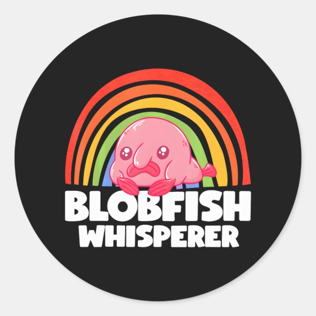 Blobfish Whisperer Blobby Niedlich Sea Animal Love Runder Aufkleber (Vorderseite)