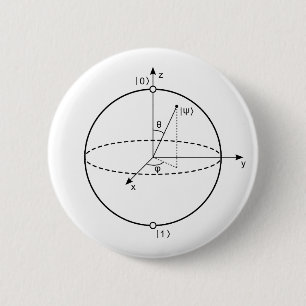 Bloch Bereich   Quantum biss (Qubit) Physik/Mathe Button