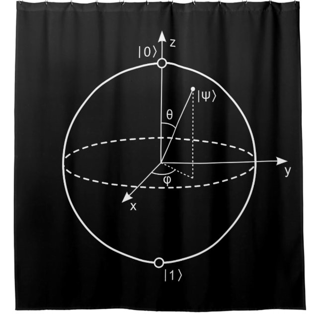Bloch Bereich | Quantum biss (Qubit) Physik/Mathe Duschvorhang (Vorderseite)