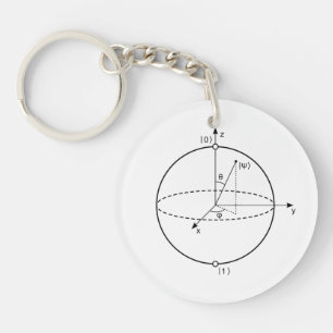 Bloch Bereich   Quantum biss (Qubit) Physik/Mathe Schlüsselanhänger