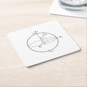 Bloch-Kugel   Quantenbit (Qubit) Physik / Mathemat Rechteckiger Pappuntersetzer