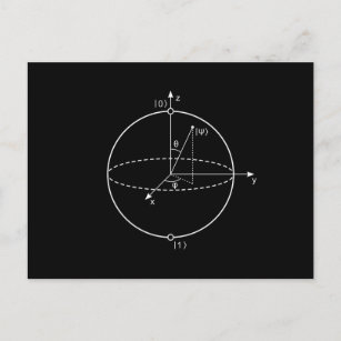 Bloch Sphere   Quantenbit (Qubit) Physik / Mathema Postkarte