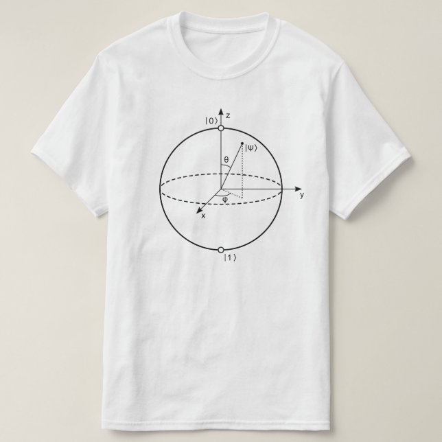 Bloch Sphere | Quantenbit (Qubit) Physik / Mathema T-Shirt (Design vorne)