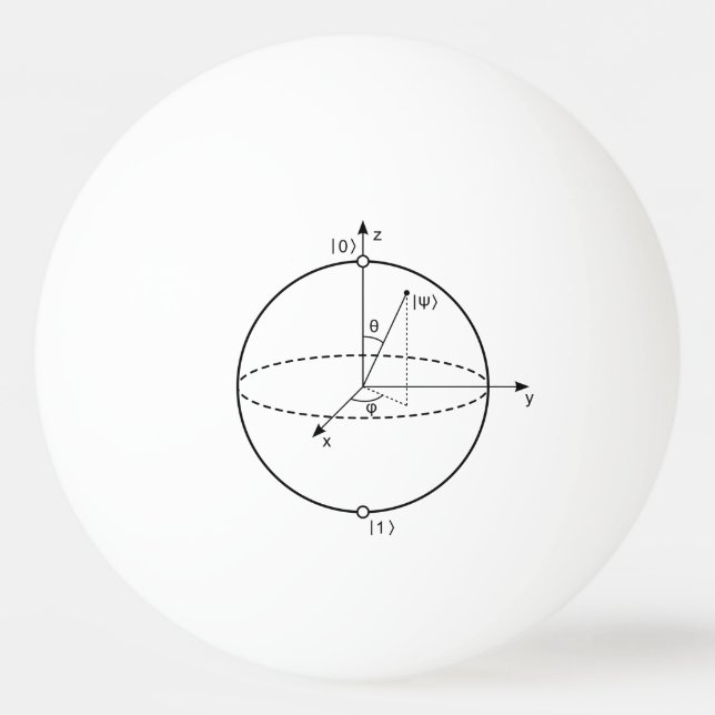 Bloch Sphere | Quantenbit (Qubit) Physik / Mathema Tischtennisball (Vorderseite)
