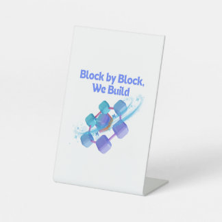 Block by Block Wir bauen - Blockchain-Enthusiasten Sockelschild