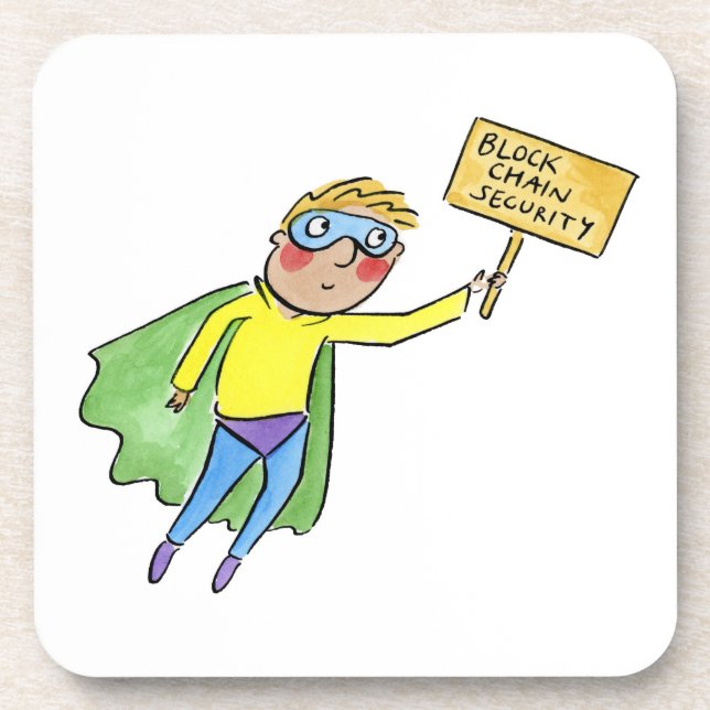 Block Chain Security Getränkeuntersetzer (Vorderseite)
