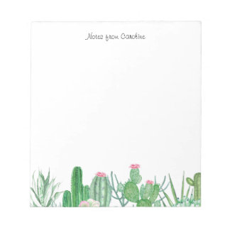 Block De Notas Notepad Kaktus in Aquarellfarbe Notizblock