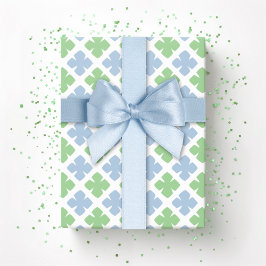 Block Diamond Clover in Schiefer und Grün Geschenkpapier