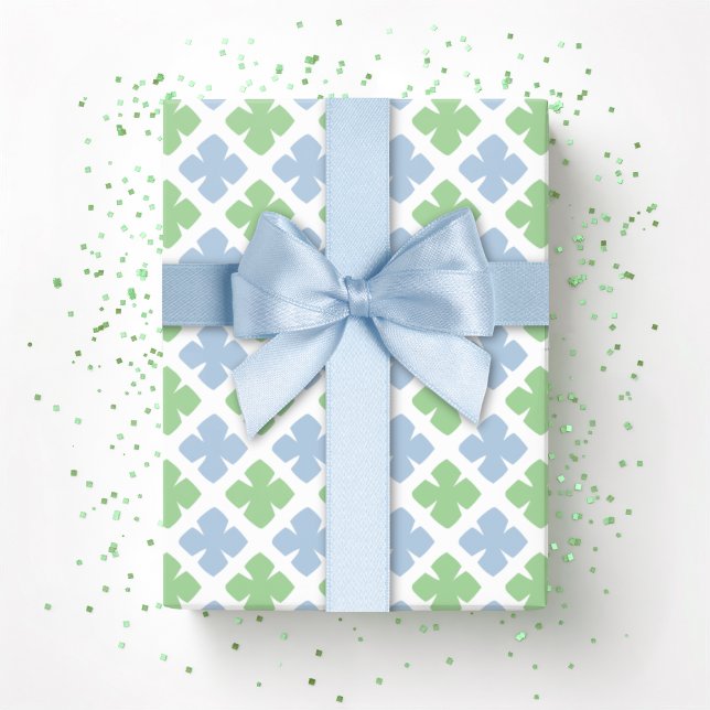 Block Diamond Clover in Schiefer und Grün Geschenkpapier (Von Creator hochgeladen)