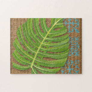 Block-Druck-Palme auf Weidenhintergrund Puzzle