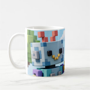Block für Block — Voxel-Roboter-Baumeister-Tasse Kaffeetasse