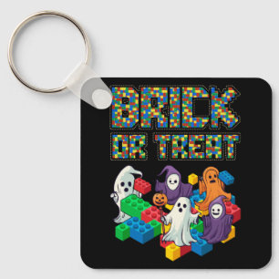 Block Gebäude Halloween Ziegel oder Leckerei Kids  Schlüsselanhänger