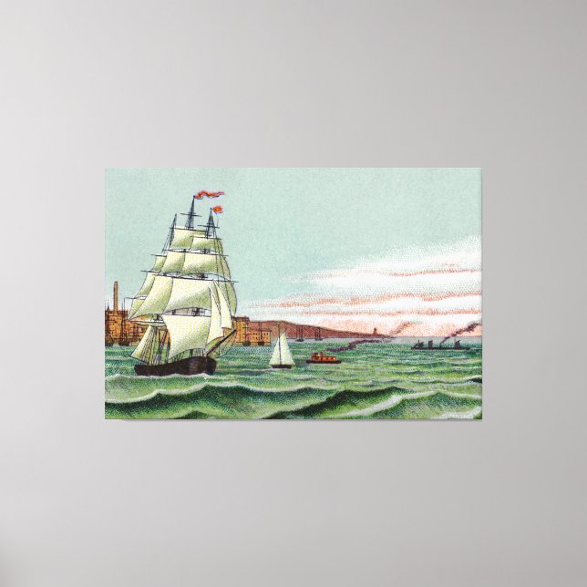 Block-Insel-große eingewickelte Leinwand (Vorderseite)