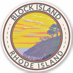 Block Insel Rhode Island Reisen Vintag Aufkleber